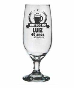 Taça de Vidro Floripa Personalizada Boteco do Luiz 40 Anos